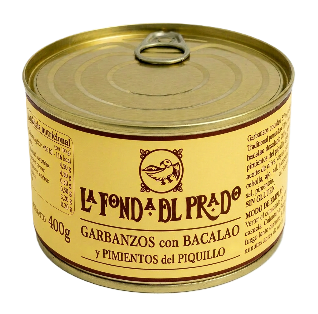 GARBANZOS con BACALAO y PIMIENTOS del PIQUILLO 400g Próximamente